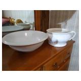 Vintage Revere Ware Washpot & Royalstone China Washbowl