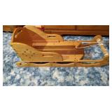Wood Toboggan Sled - Heavy