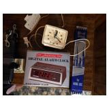 Vintage "Blessed Candles" & Two Clocks