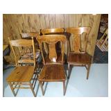 (5) Vintage Sturdy Wooden Chairs