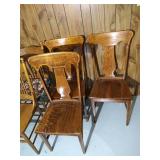 (5) Vintage Sturdy Wooden Chairs