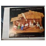 Wooden Nativity Set/Music Box