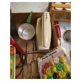 Vintage Kitchen Utensils, Spice Jars, Toaster, Etc