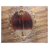 Vintage Screwback Earrings & Cloisonne Pin