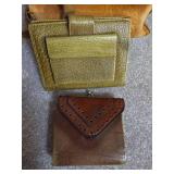 Vintage Leather Purse & Three Wallets