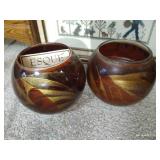 Framed Cross-stitch & (2) Candle Holders