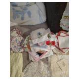 Large Lot of Vintage Linens, Doilies - Handanger, Etc
