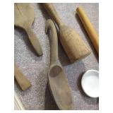 Vintage Wood, Metal & Porcelain Lot