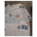 Vintage Ephemera Lot - International Postage Stamps & Handwritten Letters
