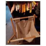 Vintage Folding Clothes Hamper & Several Padded Hangers