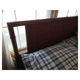 Vintage Wood Double Bed & Handmade Star Quilt