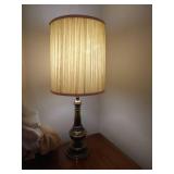 Vintage Wood Bedside Table & Lamp