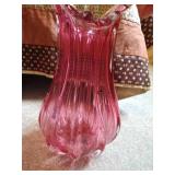 Vintage Pink Czech/Bohemia Glass Vase