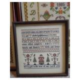 (4) Framed Cross-stitch Samplers