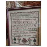 (4) Framed Cross-stitch Samplers