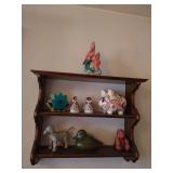 Wooden Shelf & Decor Items