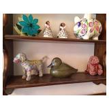 Wooden Shelf & Decor Items