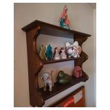 Wooden Shelf & Decor Items