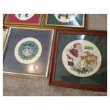 (7) Framed Christmas Cross-stitch