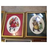 (7) Framed Christmas Cross-stitch