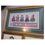 (7) Framed Christmas Cross-stitch