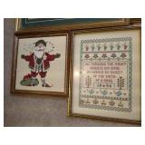 (7) Framed Christmas Cross-stitch