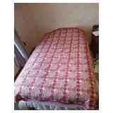 Twin Bed w/ Handmade Quilt