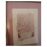 Picture Lot - Flower Prints, Stencils, Etc