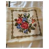 Lot of Hardanger & Needlepoint Art & Hanging Hardware