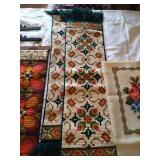 Lot of Hardanger & Needlepoint Art & Hanging Hardware