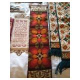 Lot of Hardanger & Needlepoint Art & Hanging Hardware