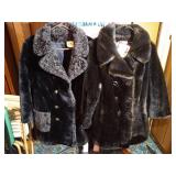 (2) Vintage Imitation Fur Coats