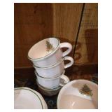 Pfaltzgraff Christmas Heritage Dishes - (7) Cups & Saucers
