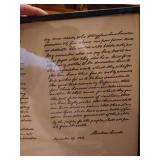 Framed Reproduction of the Gettysburg Address in Lincoln