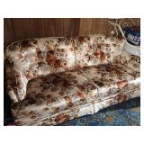 Velvet Floral Brown Couch in Great Condition