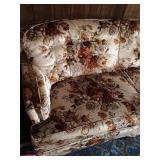 Velvet Floral Brown Couch in Great Condition