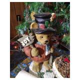 7ft Christmas Tree w/ 2ft Resin Christmas Moose & Bear, Etc