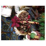 7ft Christmas Tree w/ 2ft Resin Christmas Moose & Bear, Etc