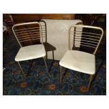 Two Metal Fold-Flat Chairs w/Card Table