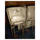 Two Metal Fold-Flat Chairs w/Card Table