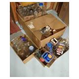 Huge Lot of Vintage Jars, Canning Jars, Rims, Etc