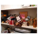 Shelf of Candles, Candle Holders, Votives, Candle Making Items