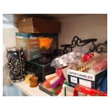Shelf of Candles, Candle Holders, Votives, Candle Making Items