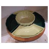 Hazel Atlas Orchard Crystal Luncheon Plates & Cups & Lazy Susan