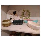 Marked Pottery Lot: Red Wing Plates, Shawnee, Haeger, Etc