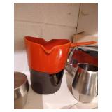 Le Creuset Fondue Melting Pot w/ Base & Stainless Pieces