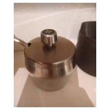 Le Creuset Fondue Melting Pot w/ Base & Stainless Pieces