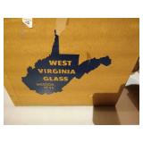 West Virginia Glass Punch Bowl Set w/ Cups & Ladle "Goldfish Bowl" Style