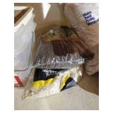 Shelf of Bird Food, Feeder & Peat Rock