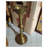 Tall Vintage Lamp w/ Crystals, Brass Candle Sticks & Lanterns
